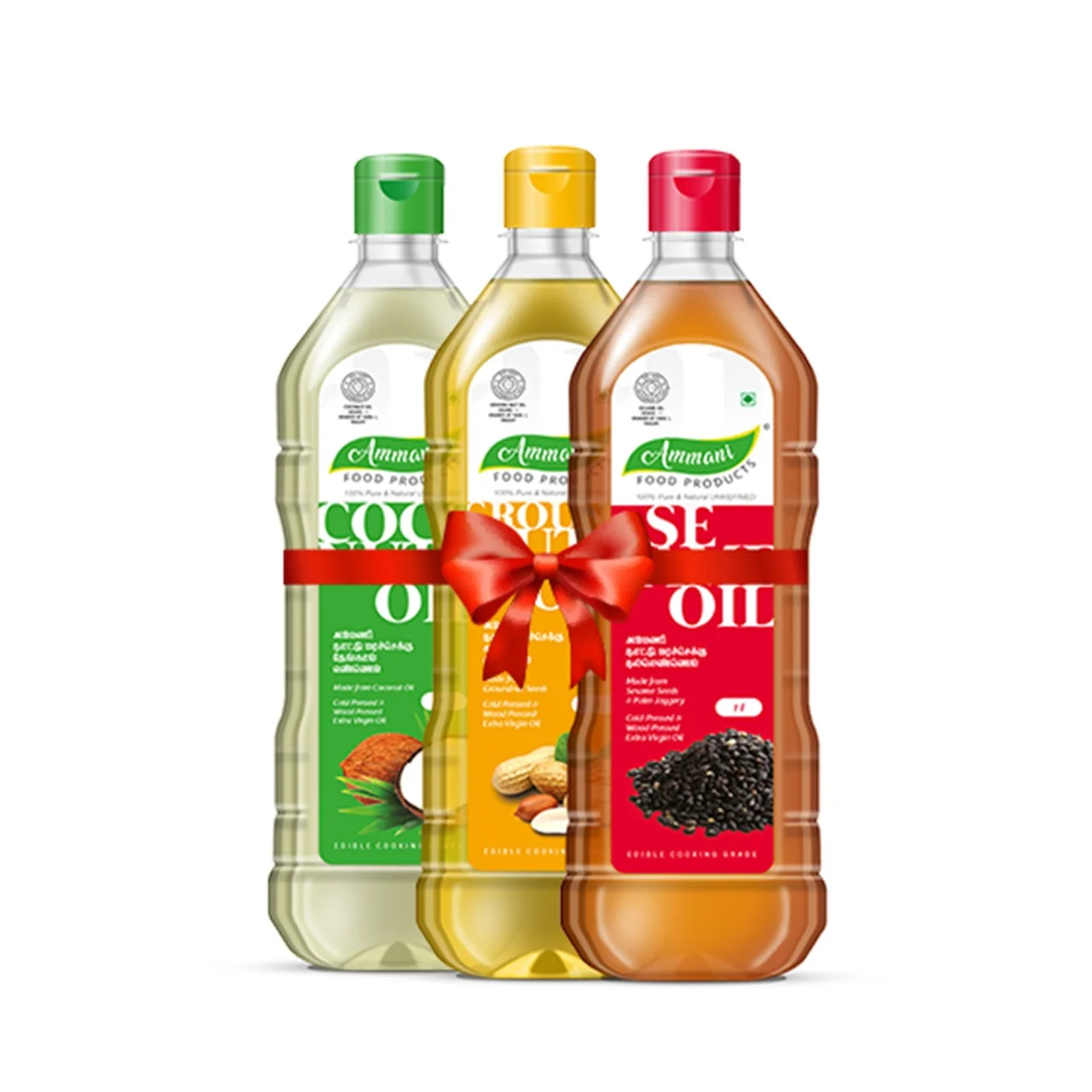 Combo 2 (Buy 1/2 Litre Coconut Oil + 1/2 Litre Sesame Oil + 1/2 Litre Groundnut Oil)
